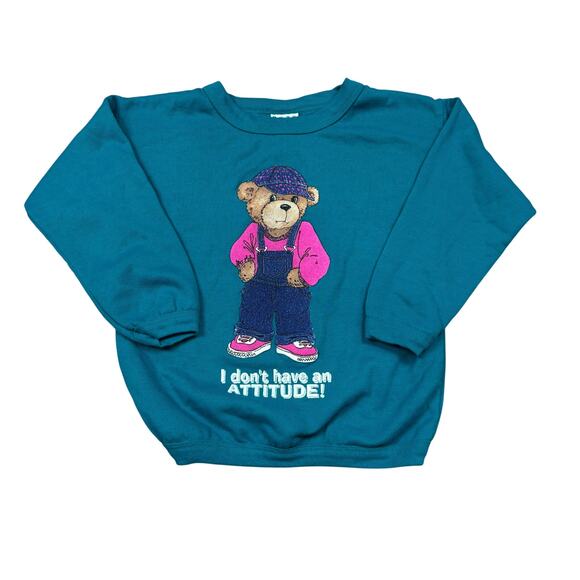 Vintage Thank Goodness For Kids TGFK Don't Have an Attitude Sweatshirt Medium - Picture 1 of 9